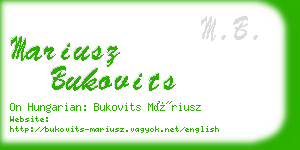 mariusz bukovits business card